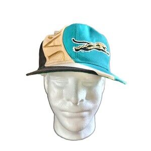 Vintage 90’s Jacksonville Jaguars Banned Logo Eastport Swirl Snapback Hat - RARE